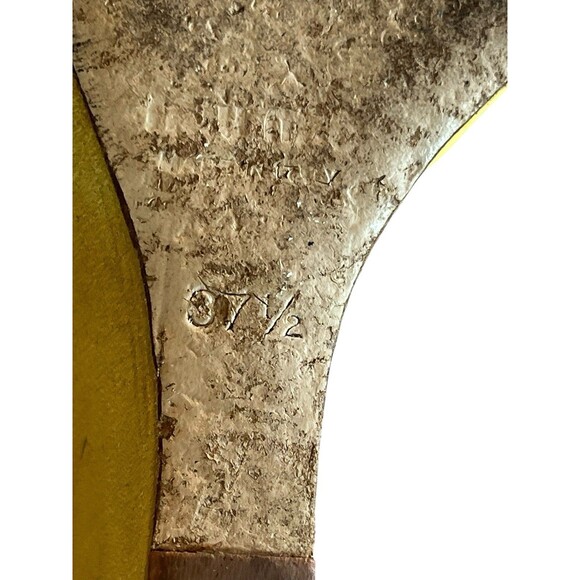 MIU MIU SUEDE WEDGE PLATFORM SANDALS SOLEIL Sz 37 1/2 Italy stamp COA U… - Picture 9 of 14